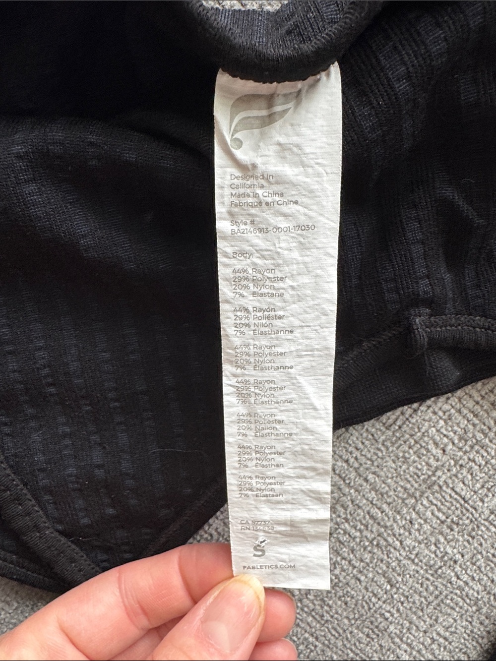 Fabletics Black Ribbed Active Set - Picture 2 of 3